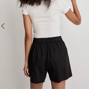NWT Madewell Clean Pull-On Shorts in Linen Cotton - Black